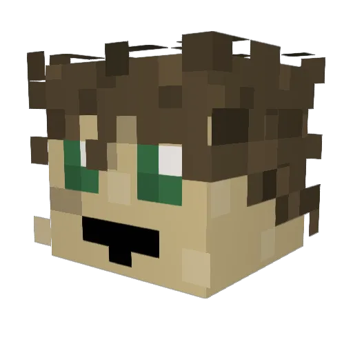 Galactic32 Minecraft avatar head, 3D render