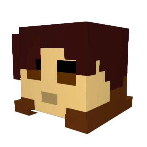 GalacticBonsai Minecraft avatar head, 3D render