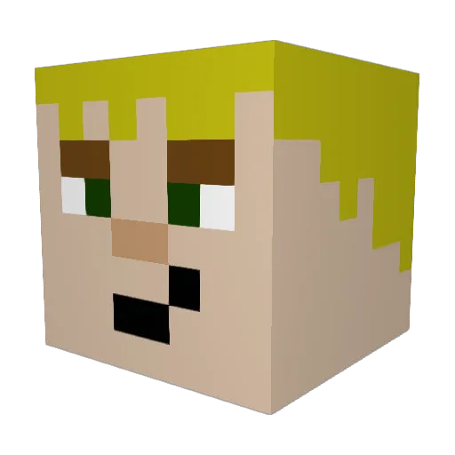 GalacticReptile Minecraft avatar head, 3D render