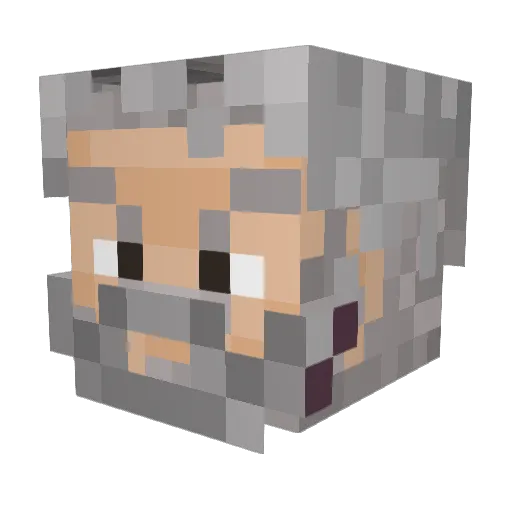 Galaphan Minecraft avatar head, 3D render