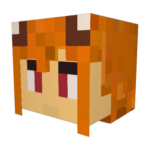 Galaran Minecraft avatar head, 3D render