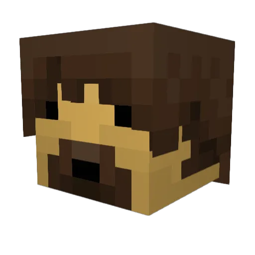 Galard Minecraft avatar head, 3D render