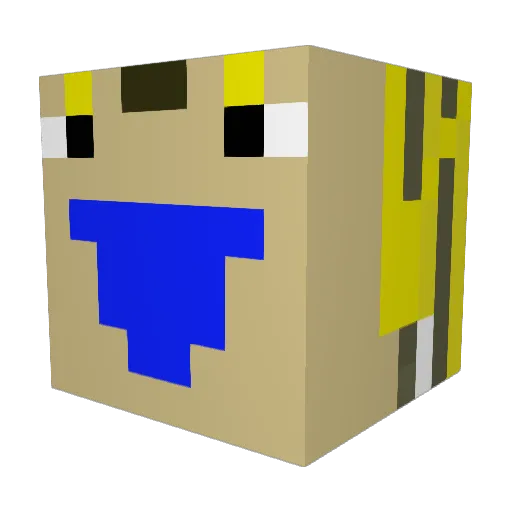 Galashka Minecraft avatar head, 3D render