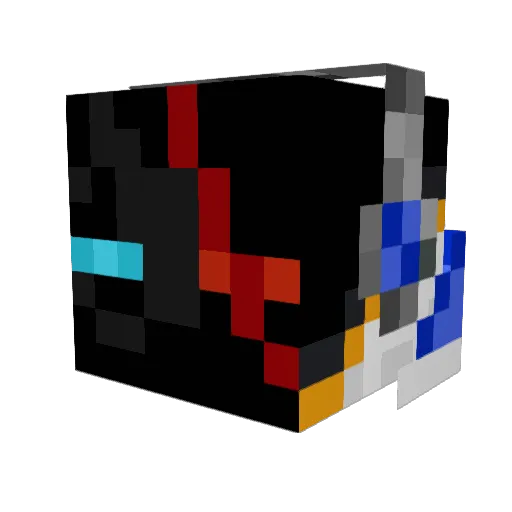 Galaticat Minecraft avatar head, 3D render