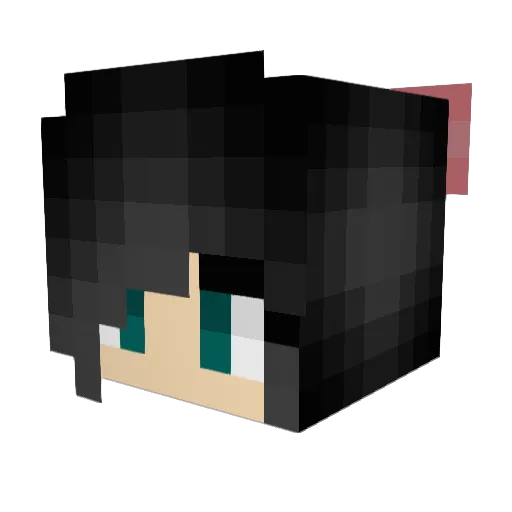 Galaxeia Minecraft avatar head, 3D render