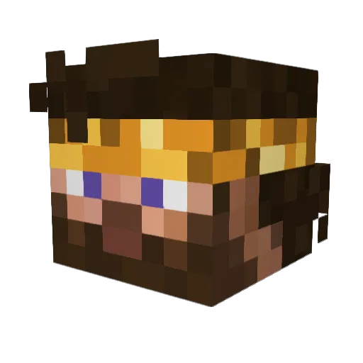 Galaxenis Minecraft avatar head, 3D render