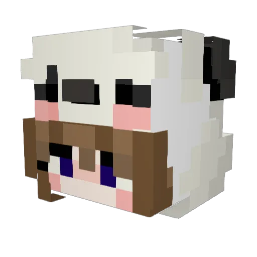 GalaxiaChan Minecraft avatar head, 3D render