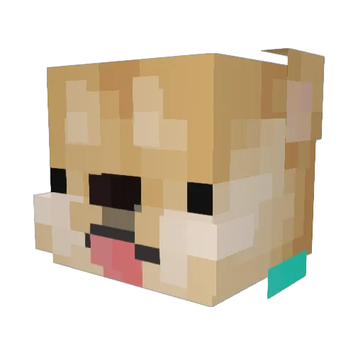 GalaxsDog Minecraft avatar head, 3D render