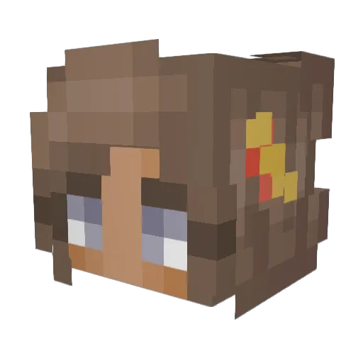 GalaxyCattt Minecraft avatar head, 3D render