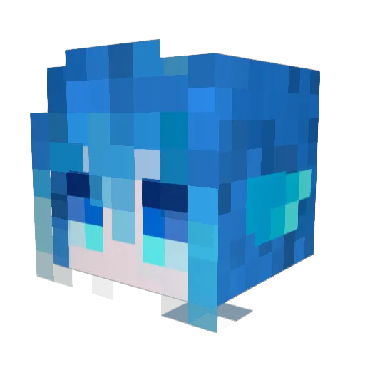GalaxyMizu Minecraft avatar head, 3D render