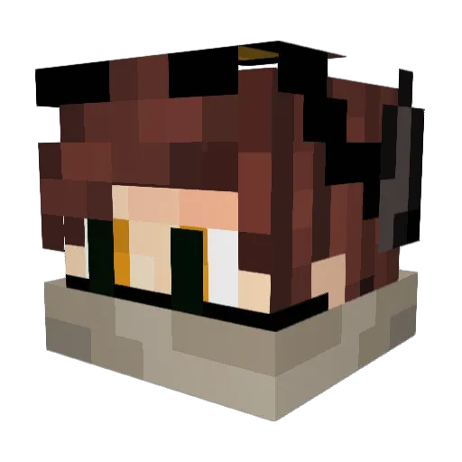 Galaxyqasart Minecraft avatar head, 3D render