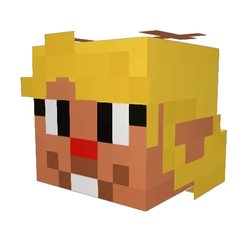 GalenoRa Minecraft avatar head, 3D render