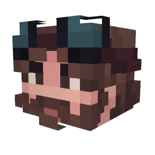 GalexCarvalho Minecraft avatar head, 3D render