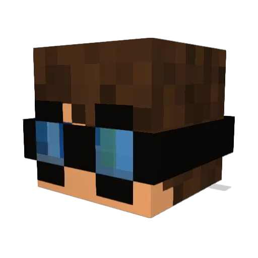 Gali7 Minecraft avatar head, 3D render