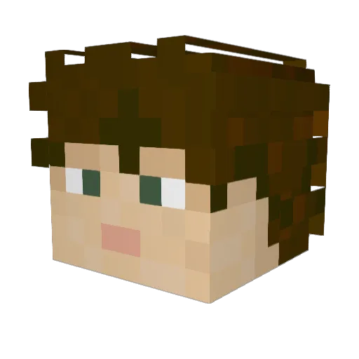 Galiium Minecraft avatar head, 3D render