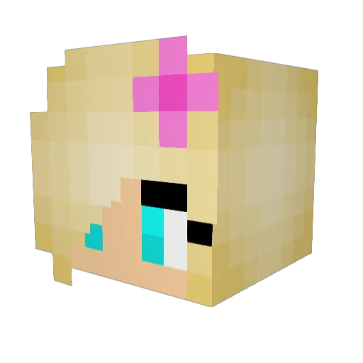 Galinda Minecraft avatar head, 3D render