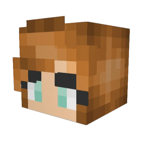 Galinss Minecraft avatar head, 3D render
