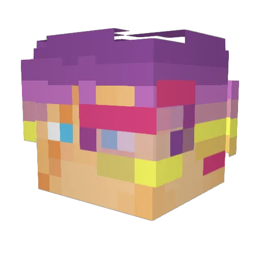 GalkaM Minecraft avatar head, 3D render