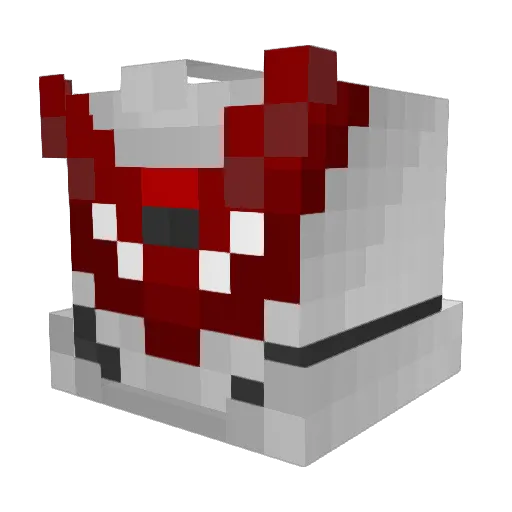 Gallantmon Minecraft avatar head, 3D render