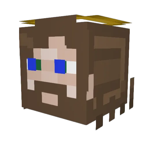 GalletaConLeche Minecraft avatar head, 3D render