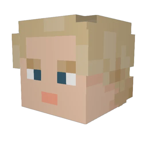 GalletaSalada Minecraft avatar head, 3D render