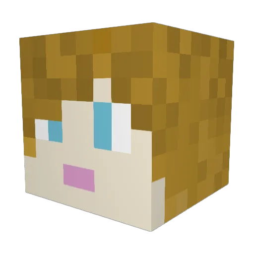 Gallileah Minecraft avatar head, 3D render