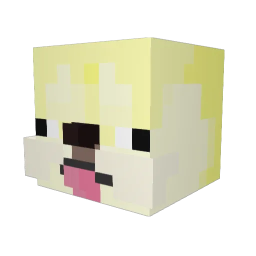 Gallll Minecraft avatar head, 3D render