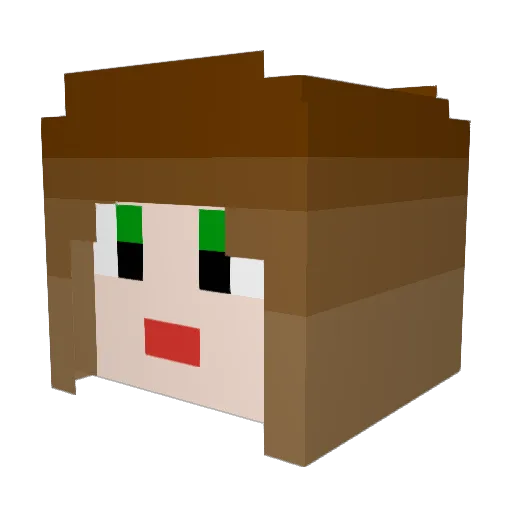 Galloping5 Minecraft avatar head, 3D render