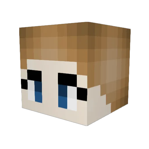 Galoompa Minecraft avatar head, 3D render