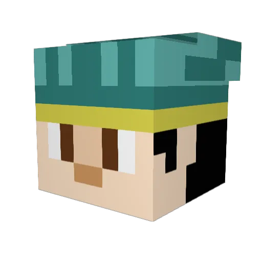 Galryang Minecraft avatar head, 3D render