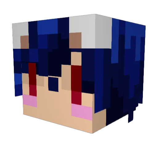 Galsang Minecraft avatar head, 3D render