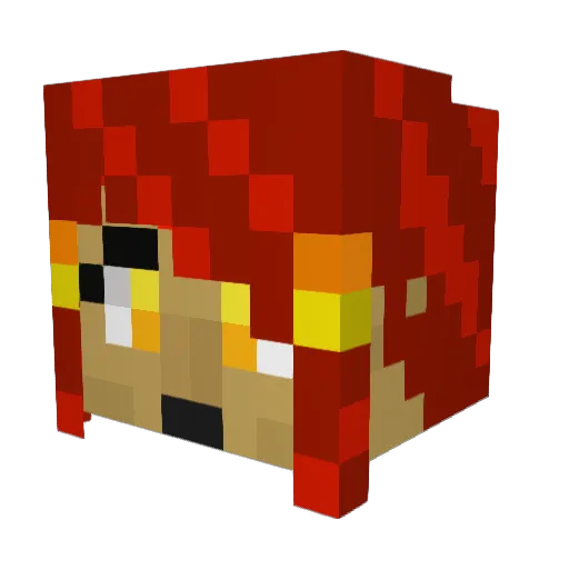 Galtea Minecraft avatar head, 3D render