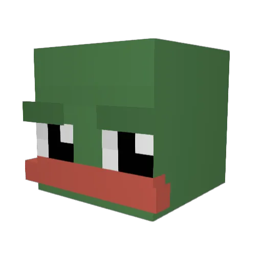 Galtstoad Minecraft avatar head, 3D render
