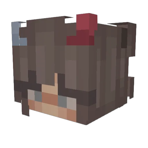 Galusia Minecraft avatar head, 3D render