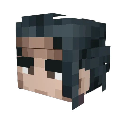 Galv1ni Minecraft avatar head, 3D render