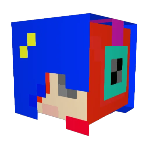 Galxcki Minecraft avatar head, 3D render