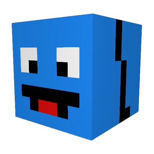 Galzn Minecraft avatar head, 3D render