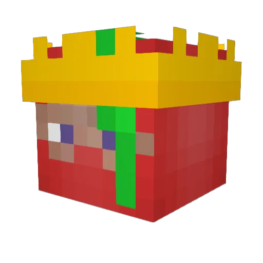 GambaD Minecraft avatar head, 3D render