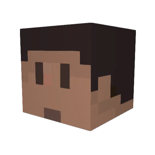 GambleTV Minecraft avatar head, 3D render