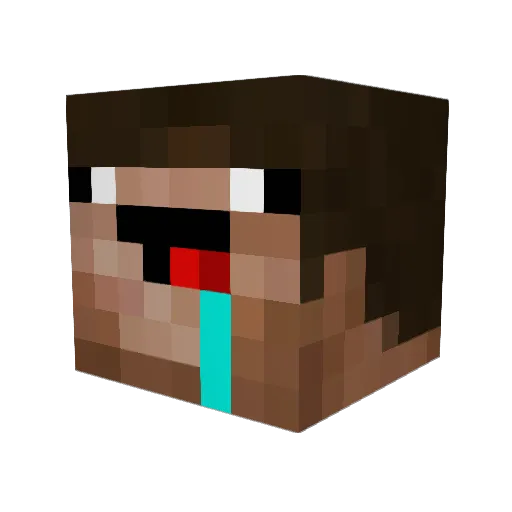 Gambury Minecraft avatar head, 3D render