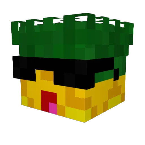 GameAlexPlay Minecraft avatar head, 3D render