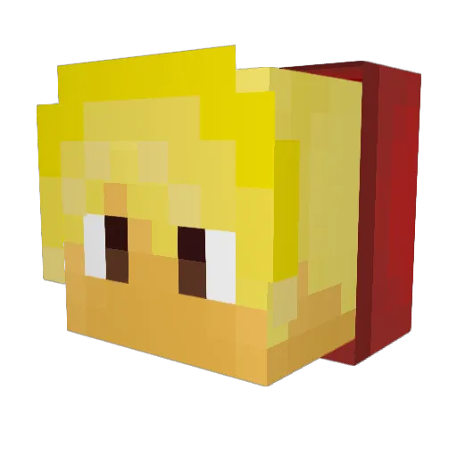 GameBag Minecraft avatar head, 3D render