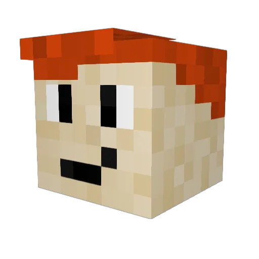 GameCaspar Minecraft avatar head, 3D render