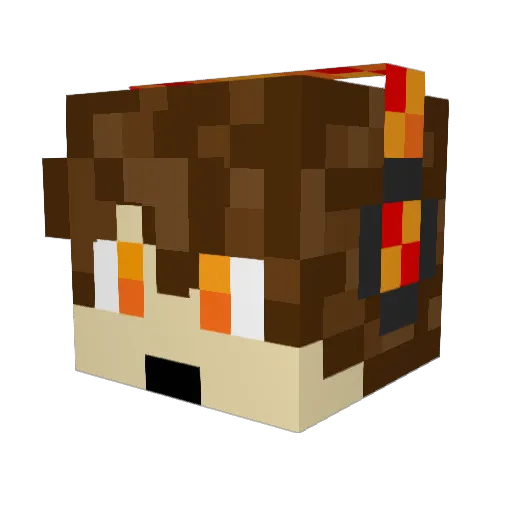 GameFlame Minecraft avatar head, 3D render
