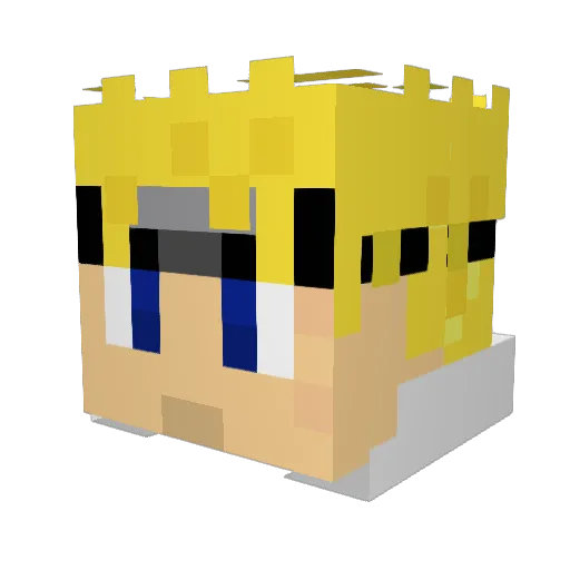 GameHokage Minecraft avatar head, 3D render