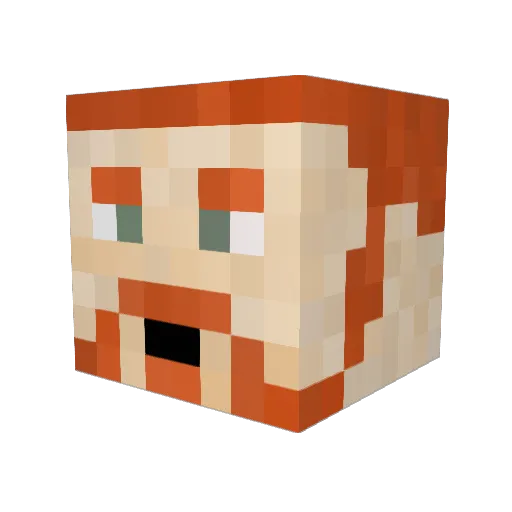 GameOver08 Minecraft avatar head, 3D render