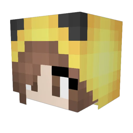 GamePikachu Minecraft avatar head, 3D render