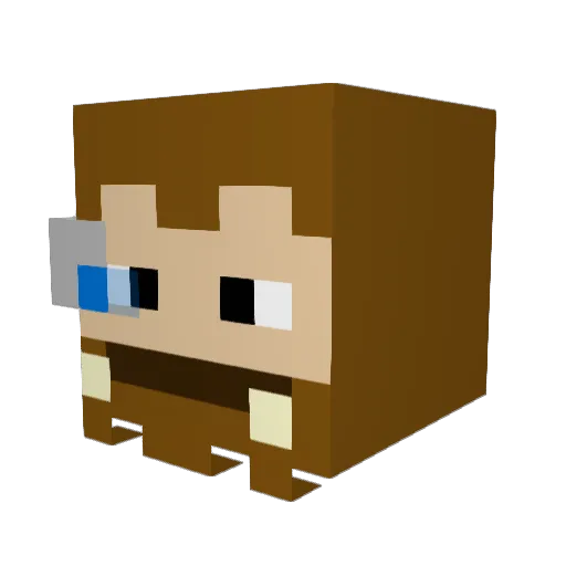 GameShinobi Minecraft avatar head, 3D render