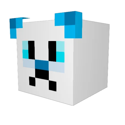 GameTheCupDog Minecraft avatar head, 3D render