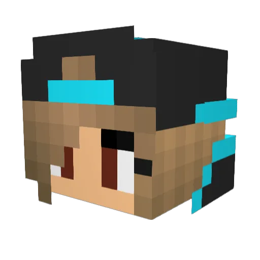 GameXzasTV Minecraft avatar head, 3D render
